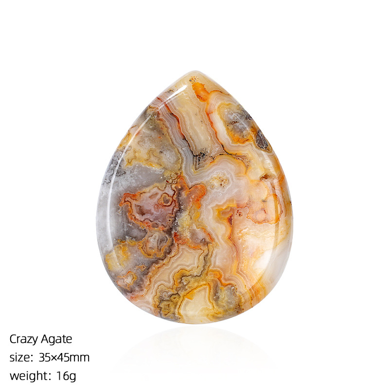 Natural Stone Thumb Worry Stone Teardrop Palm Massage Stone Grooved Crystal Pocket Stone Stress Relief Meditation Healing Stone