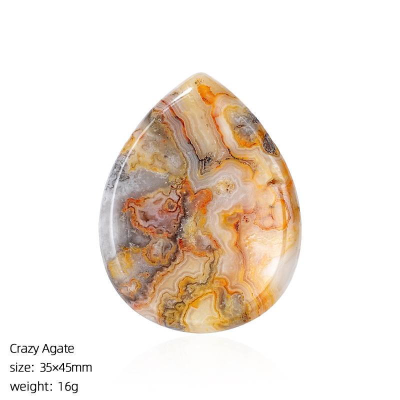 Natural Stone Thumb Worry Stone Teardrop Palm Massage Stone Grooved Crystal Pocket Stone Stress Relief Meditation Healing Stone