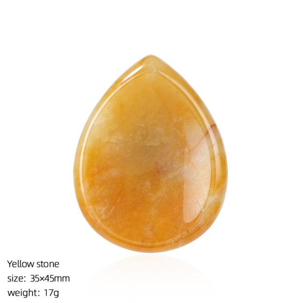 Natural Stone Thumb Worry Stone Teardrop Palm Massage Stone Grooved Crystal Pocket Stone Stress Relief Meditation Healing Stone