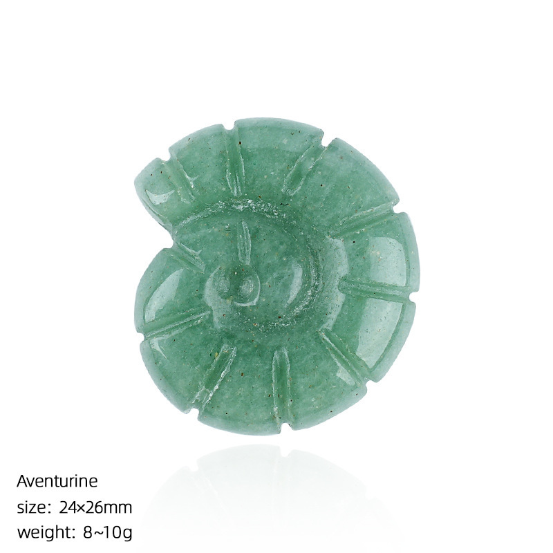 Natural Crystal Sea Shell - Double-Sided Carved Snail Shaped Home Decor for Miniature Scene with No Hole