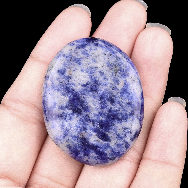 Natural Stone Oval Worry Thumb Stone Palm Relaxation Massage Pocket Stone Smooth Polished Oval Comfort Stone