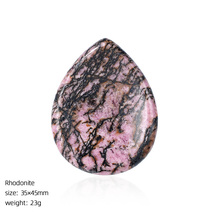 Natural Stone Thumb Worry Stone Teardrop Palm Massage Stone Grooved Crystal Pocket Stone Stress Relief Meditation Healing Stone