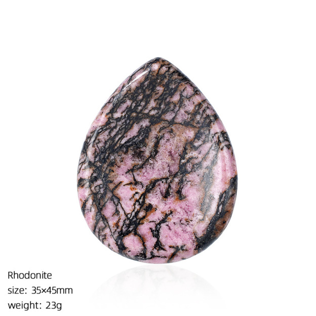 Natural Stone Thumb Worry Stone Teardrop Palm Massage Stone Grooved Crystal Pocket Stone Stress Relief Meditation Healing Stone