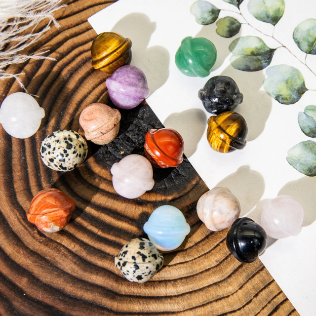 Natural Crystal Mini Planet 20mm Galaxy Carved Gemstone Decorative Ornament