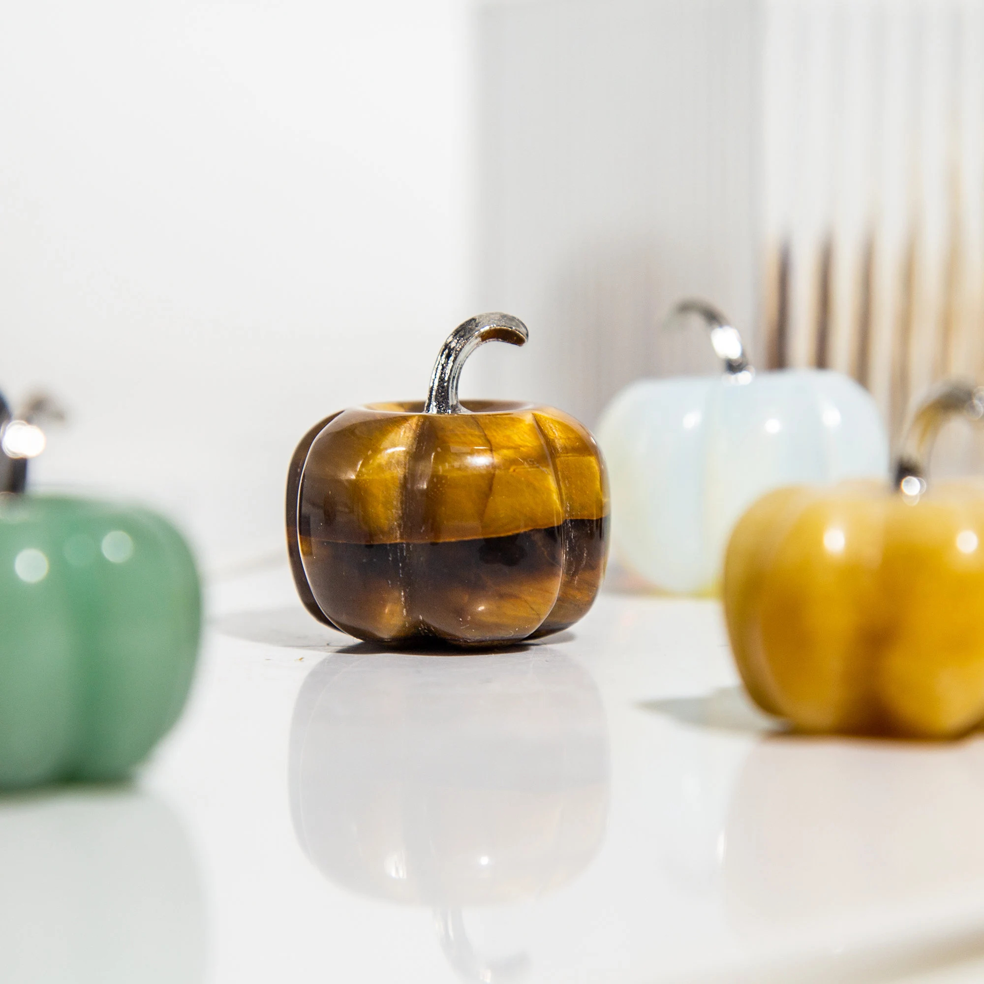 Natural Crystal Pumpkin 30mm Gemstone Carved Table Decoration