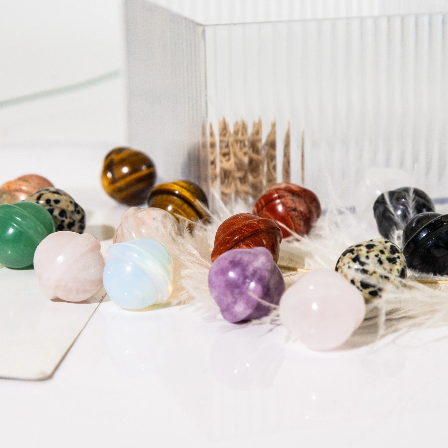 Natural Crystal Mini Planet 20mm Galaxy Carved Gemstone Decorative Ornament