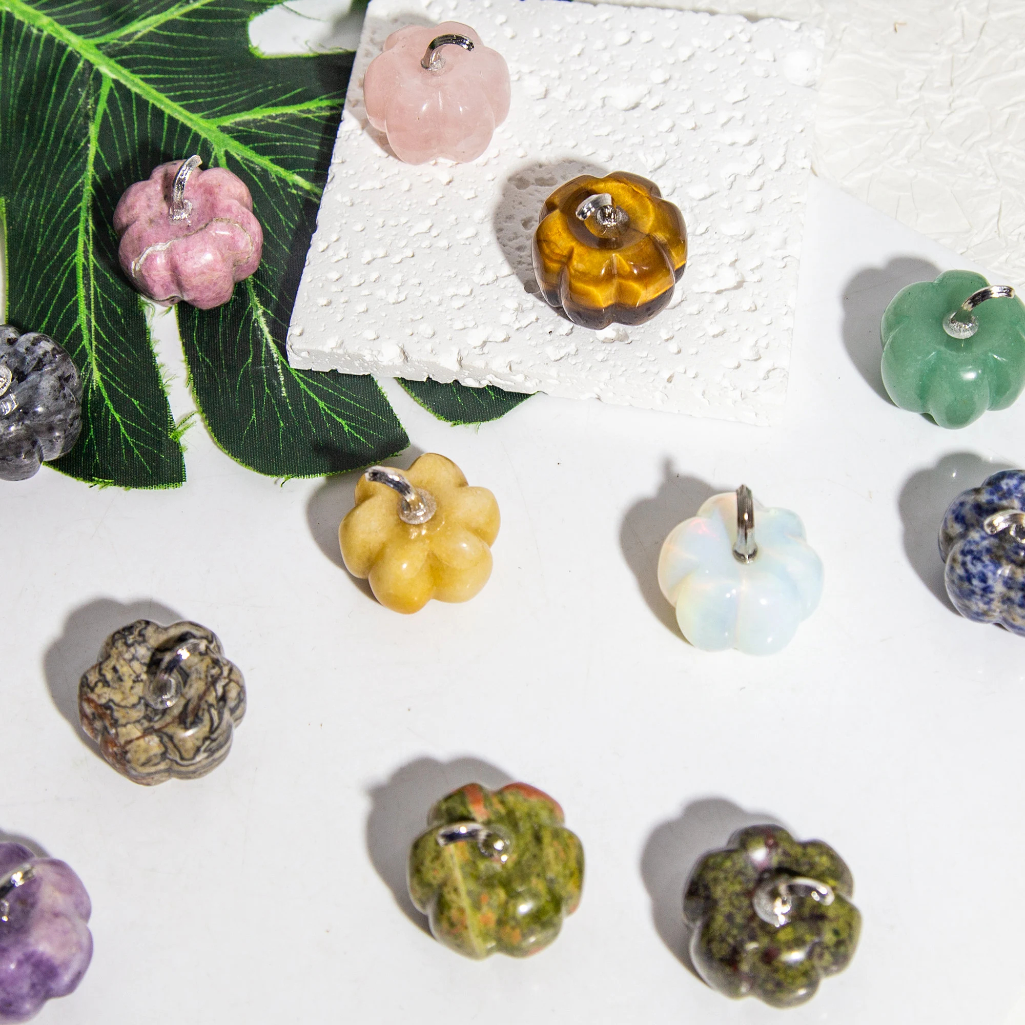 Natural Crystal Pumpkin 30mm Gemstone Carved Table Decoration