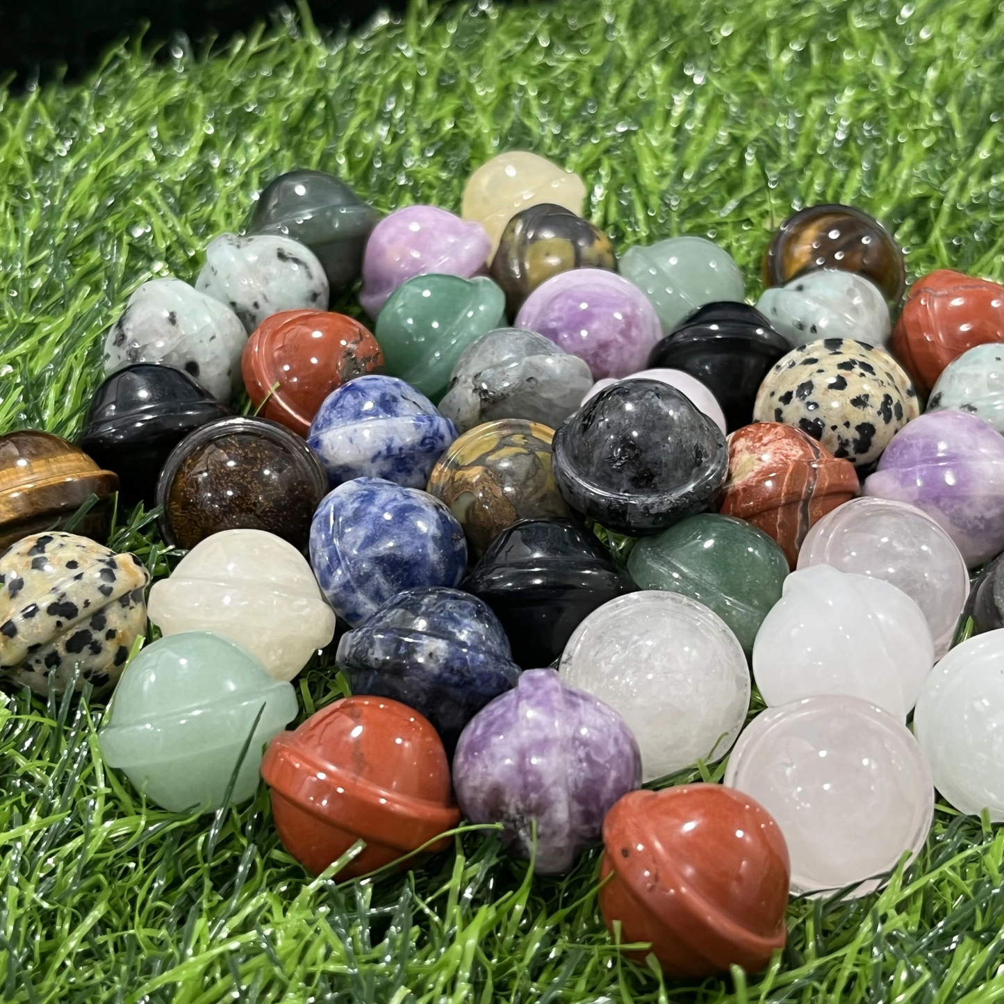 Natural Crystal Mini Planet 20mm Galaxy Carved Gemstone Decorative Ornament