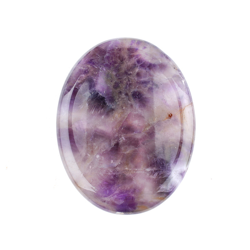 Natural Crystal Thumb Stone Oval Palm Worry Stone Gua Sha Massage Gemstone 35x45mm26022106