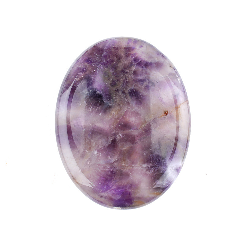 Natural Crystal Thumb Stone Oval Palm Worry Stone Gua Sha Massage Gemstone 35x45mm26022106