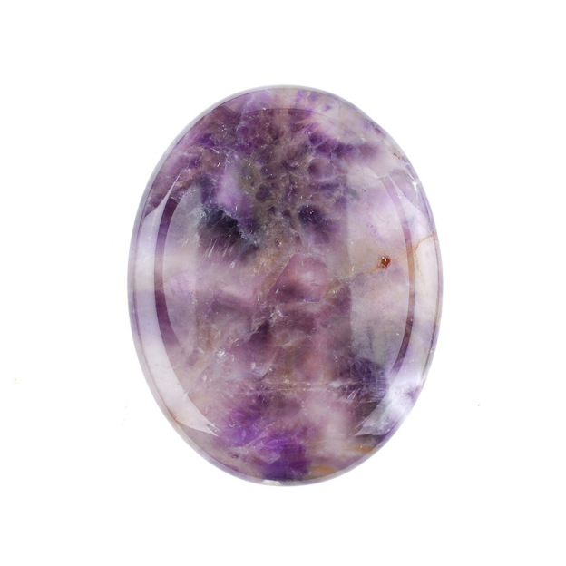 Natural Crystal Thumb Stone Oval Palm Worry Stone Gua Sha Massage Gemstone 35x45mm26022106