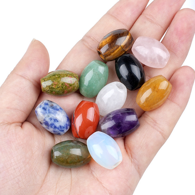 Natural Stone Barrel Bead Large Hole Spacer Beads DIY Bracelet Necklace Craft Loose Beads Handmade Accessory Supply