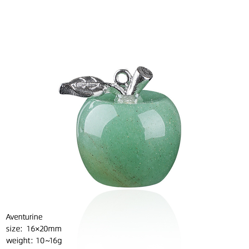 Crystal Fruit Pendant with Leaf, Multi-Color Stone Charm for DIY Necklace or Craft Projects
