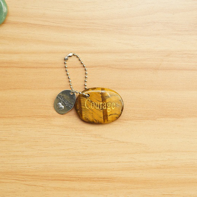 Crystal Engraved Inspiration Stone with Word Charm, Natural Gemstone Pocket Token for Encouragement & Meaning Wholesale