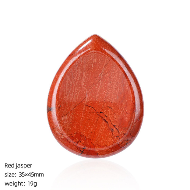 Natural Stone Thumb Worry Stone Teardrop Palm Massage Stone Grooved Crystal Pocket Stone Stress Relief Meditation Healing Stone