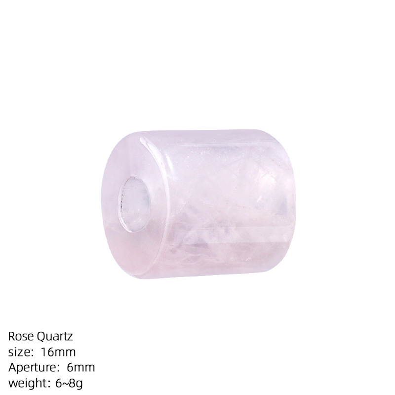 Natural Stone Cylinder Large Hole Beads, 16mm Crystal Agate Barrel Loose Beads with 6mm Hole for DIY Bracelets, Necklaces and Jewelry Accessories
