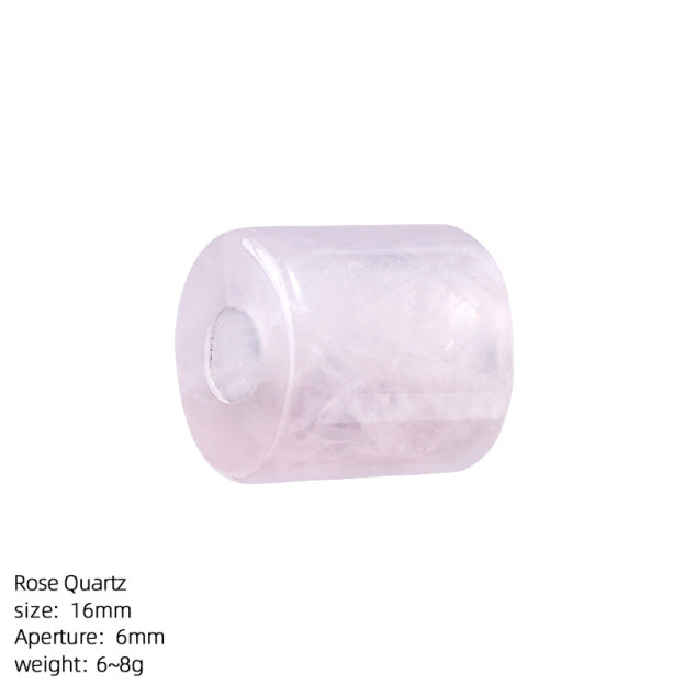 Natural Stone Cylinder Large Hole Beads, 16mm Crystal Agate Barrel Loose Beads with 6mm Hole for DIY Bracelets, Necklaces and Jewelry Accessories