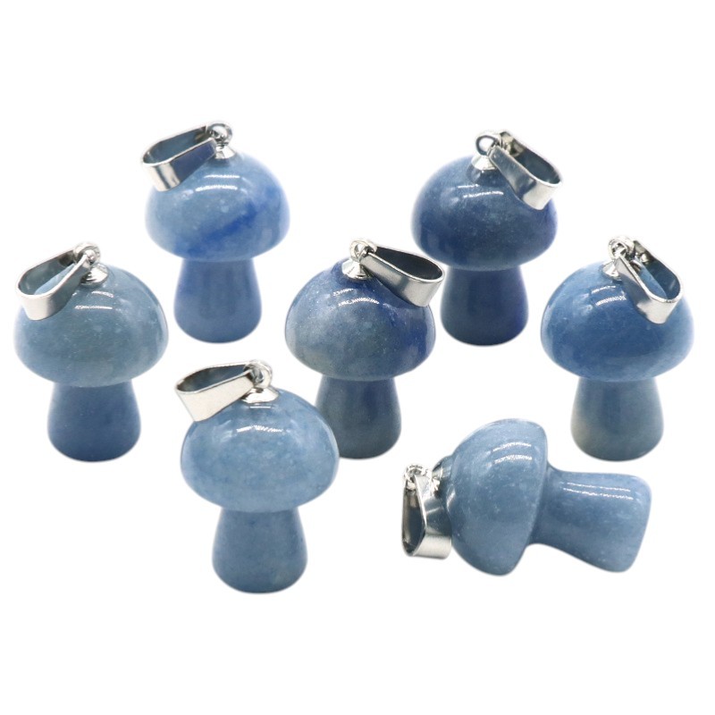 Natural Crystal Mushroom Pendant, Small Stone Mushroom Charm for DIY Necklace, Keychain, Jewelry Making and Cute Everyday Accessories