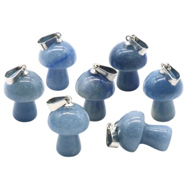 Natural Crystal Mushroom Pendant, Small Stone Mushroom Charm for DIY Necklace, Keychain, Jewelry Making and Cute Everyday Accessories