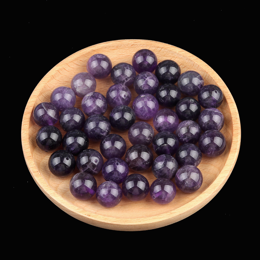 Natural Stone Half Drilled Round Beads, 12mm Crystal Agate Semi Hole Loose Beads for DIY Earrings Stud Jewelry Making and Inlay Accessories