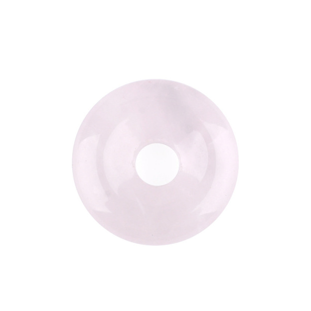 Natural Gemstone Donut Pendant Large Hole Round Peace Buckle Crystal Necklace DIY Charm26022107