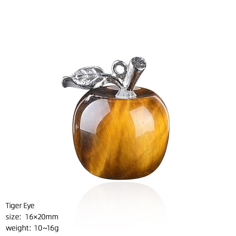 Crystal Fruit Pendant with Leaf, Multi-Color Stone Charm for DIY Necklace or Craft Projects