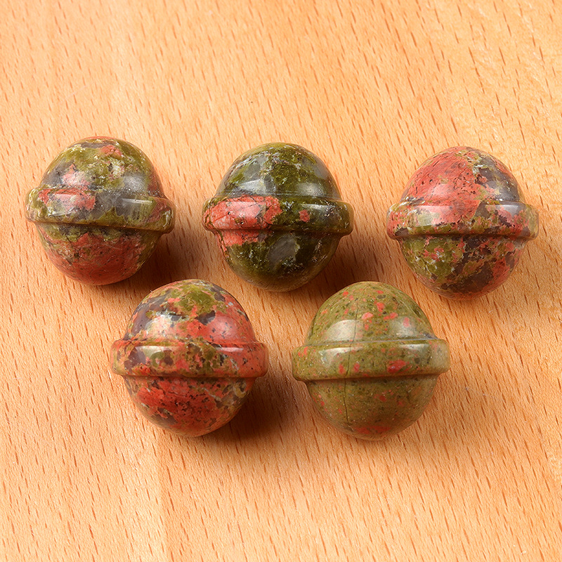Natural Crystal Mini Planet 20mm Galaxy Carved Gemstone Decorative Ornament