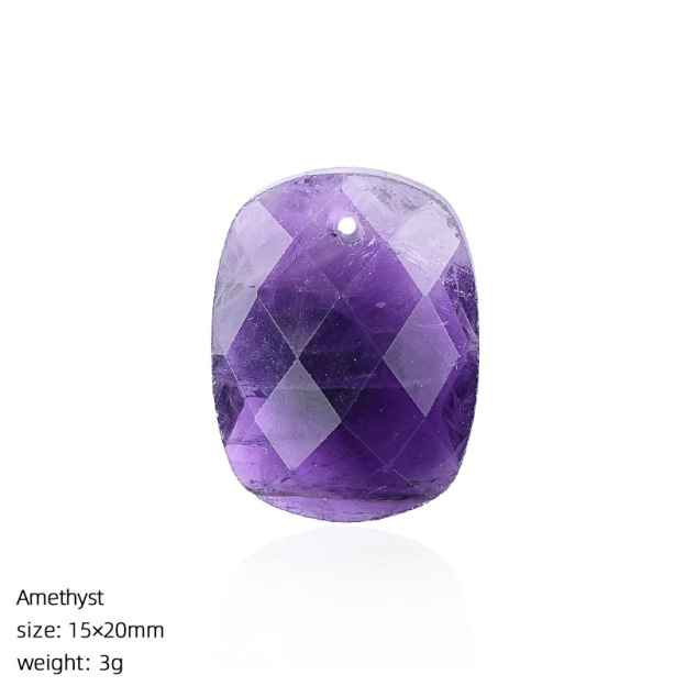 Natural Stone Faceted Rectangle Pendant Charm for DIY Necklace Bracelet Earrings Hair Accessories Craft Pendant