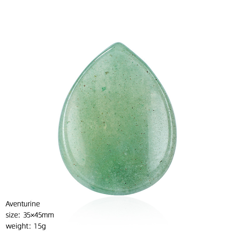 Natural Stone Thumb Worry Stone Teardrop Palm Massage Stone Grooved Crystal Pocket Stone Stress Relief Meditation Healing Stone