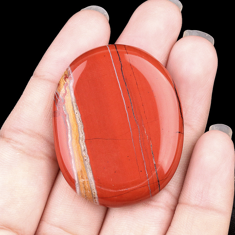 Natural Stone Oval Worry Thumb Stone Palm Relaxation Massage Pocket Stone Smooth Polished Oval Comfort Stone