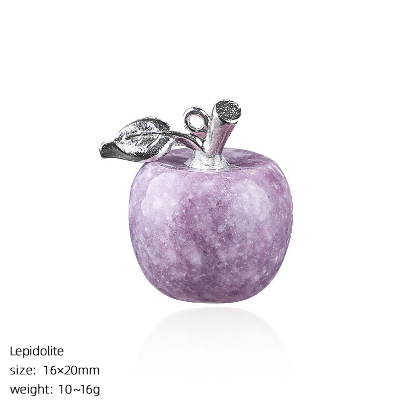 Crystal Fruit Pendant with Leaf, Multi-Color Stone Charm for DIY Necklace or Craft Projects