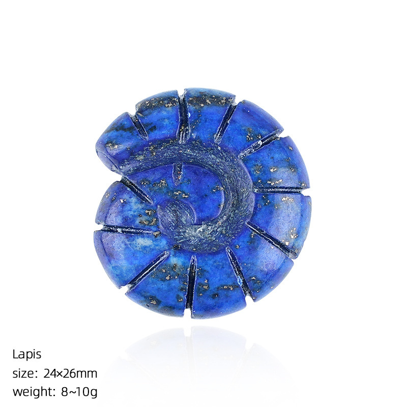 Natural Crystal Sea Shell - Double-Sided Carved Snail Shaped Home Decor for Miniature Scene with No Hole