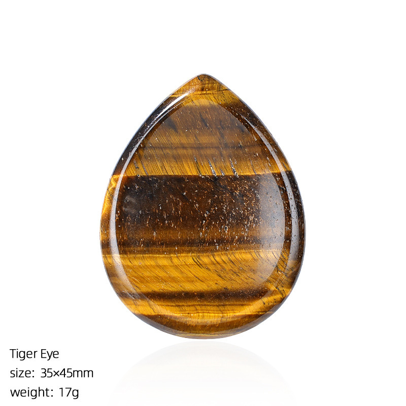 Natural Stone Thumb Worry Stone Teardrop Palm Massage Stone Grooved Crystal Pocket Stone Stress Relief Meditation Healing Stone