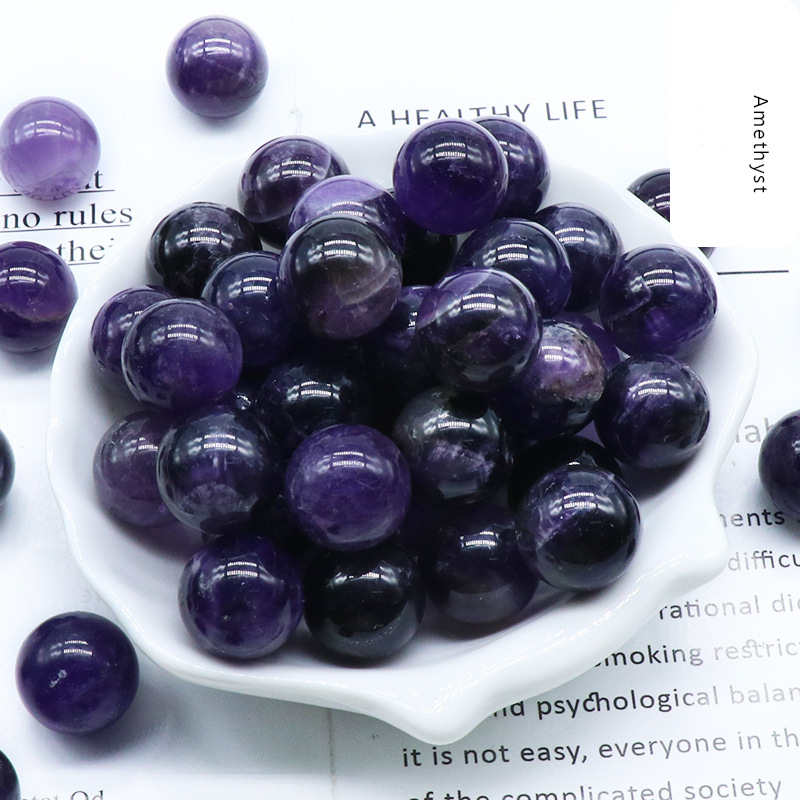 Natural Crystal Sphere Bead, 16mm No Hole Round Stone Bead for DIY Jewelry Making, Display Decor and Handmade Accessory Projects
