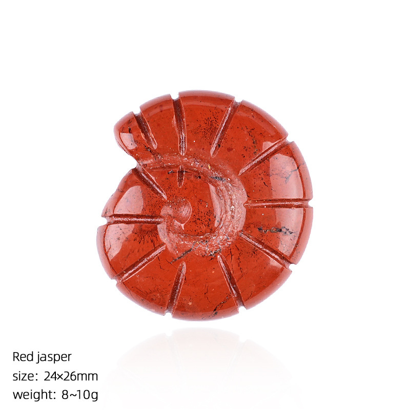 Natural Crystal Sea Shell - Double-Sided Carved Snail Shaped Home Decor for Miniature Scene with No Hole