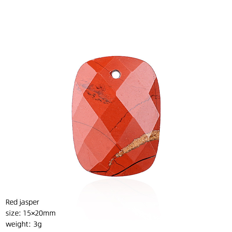 Natural Stone Faceted Rectangle Pendant Charm for DIY Necklace Bracelet Earrings Hair Accessories Craft Pendant