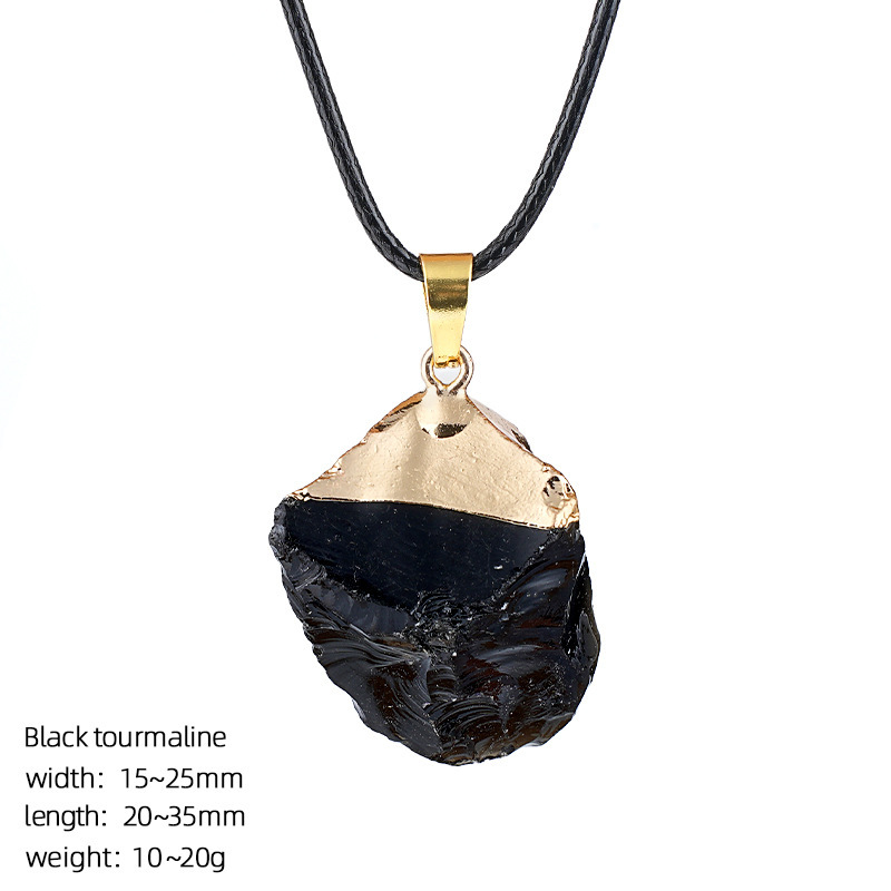 Natural Raw Stone Pendant Necklace Irregular Rough Stone Charm