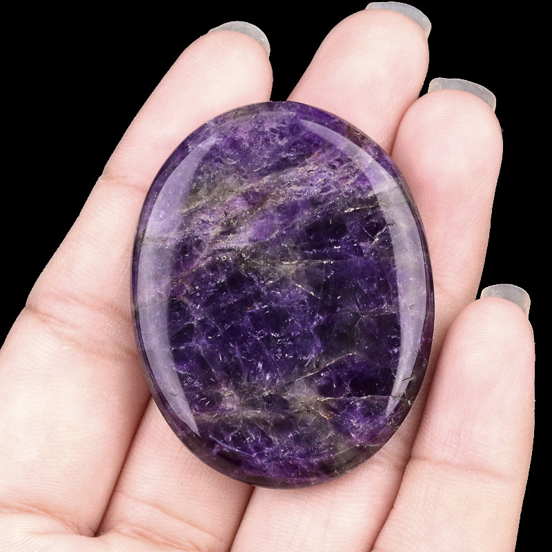 Natural Stone Oval Worry Thumb Stone Palm Relaxation Massage Pocket Stone Smooth Polished Oval Comfort Stone
