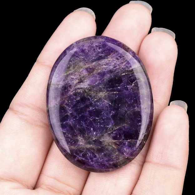 Natural Stone Oval Worry Thumb Stone Palm Relaxation Massage Pocket Stone Smooth Polished Oval Comfort Stone