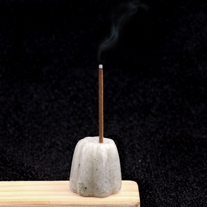 Natural Crystal Flower Incense Holder, Carved Agate Stone Stick Incense Base Mini Aromatherapy Holder Decorative Crystal Burner Ornament