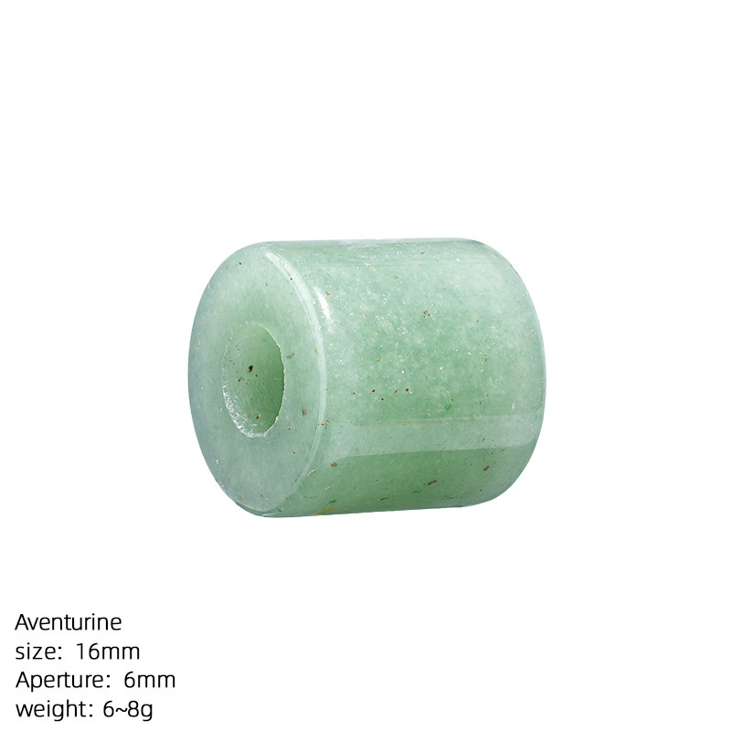 Natural Stone Cylinder Large Hole Beads, 16mm Crystal Agate Barrel Loose Beads with 6mm Hole for DIY Bracelets, Necklaces and Jewelry Accessories