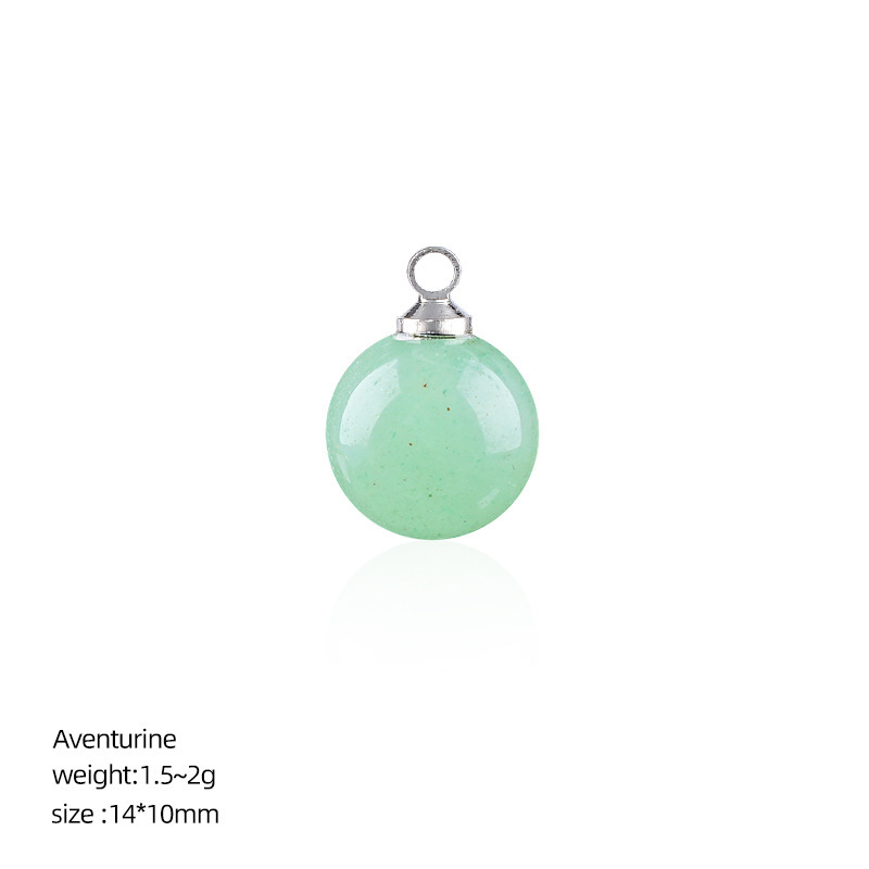 Natural Stone Round Ball Pendant Charm, 10mm Sphere Pendant for DIY Necklace Bracelet Earrings Craft Accessories