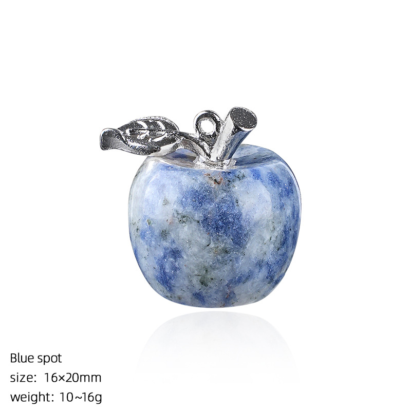 Crystal Fruit Pendant with Leaf, Multi-Color Stone Charm for DIY Necklace or Craft Projects