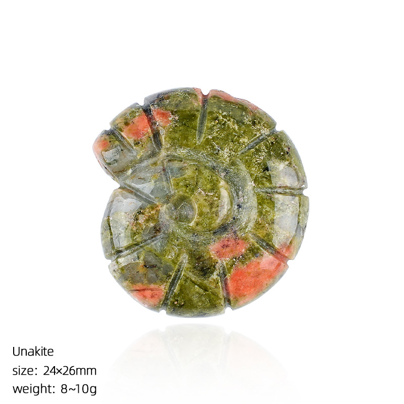 Natural Crystal Sea Shell - Double-Sided Carved Snail Shaped Home Decor for Miniature Scene with No Hole