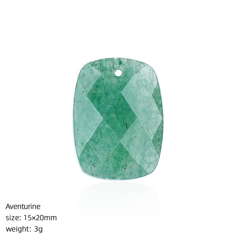 Natural Stone Faceted Rectangle Pendant Charm for DIY Necklace Bracelet Earrings Hair Accessories Craft Pendant