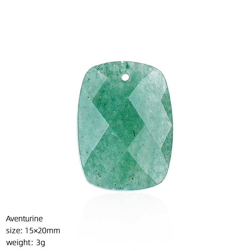 Natural Stone Faceted Rectangle Pendant Charm for DIY Necklace Bracelet Earrings Hair Accessories Craft Pendant