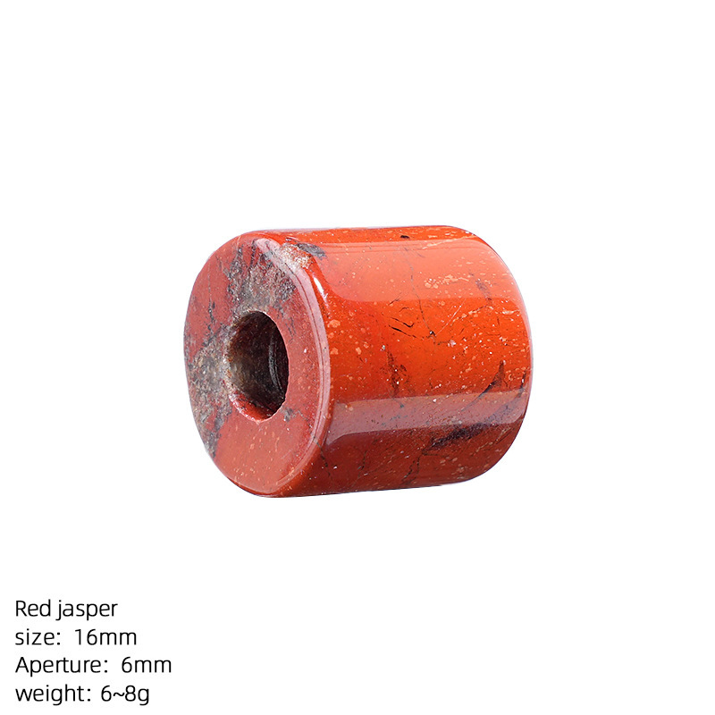Natural Stone Cylinder Large Hole Beads, 16mm Crystal Agate Barrel Loose Beads with 6mm Hole for DIY Bracelets, Necklaces and Jewelry Accessories