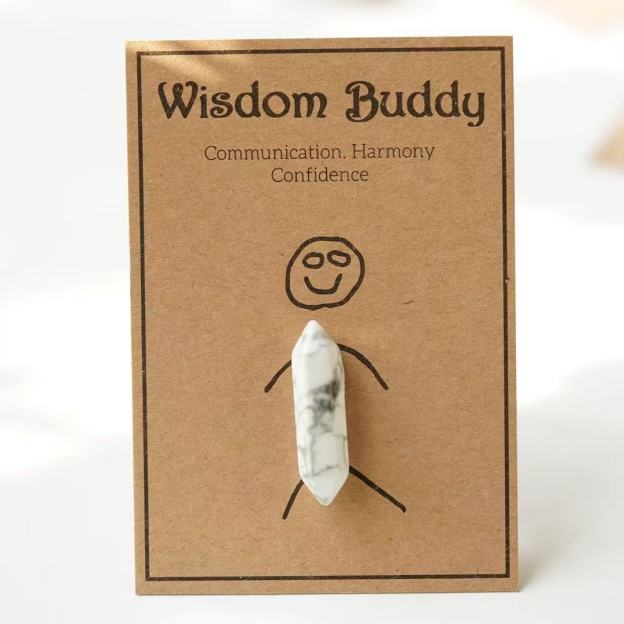 Natural Crystal Double Terminated Point with Message Card, Hand-Polished Healing Stone Gift for Mindfulness, Display & Resale