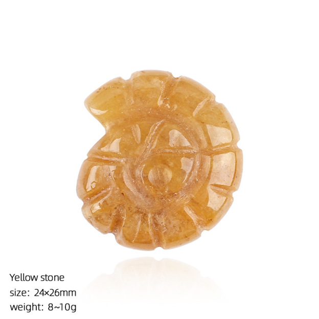 Natural Crystal Sea Shell - Double-Sided Carved Snail Shaped Home Decor for Miniature Scene with No Hole