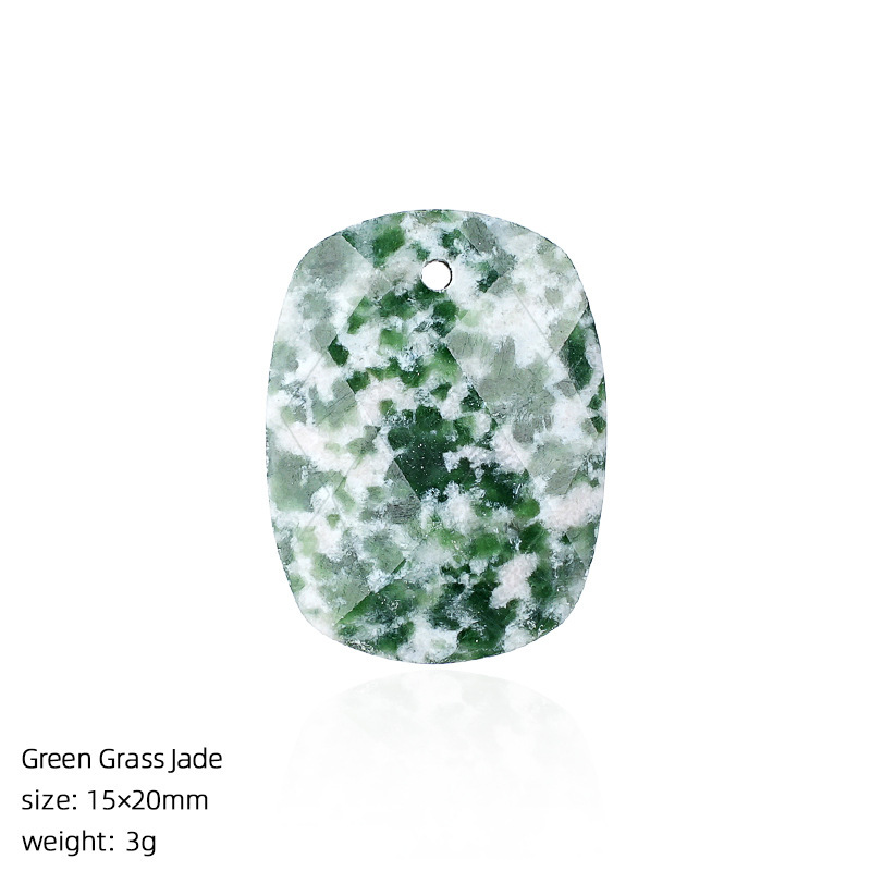 Natural Stone Faceted Rectangle Pendant Charm for DIY Necklace Bracelet Earrings Hair Accessories Craft Pendant